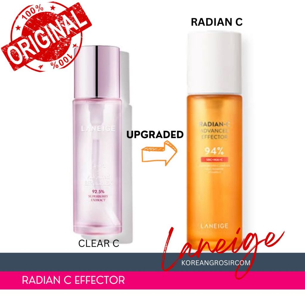 Laneige Radian C Advanced Effector EX 100% ORIGINAL - Skincare Booster Toner Essence Pencerah Wajah