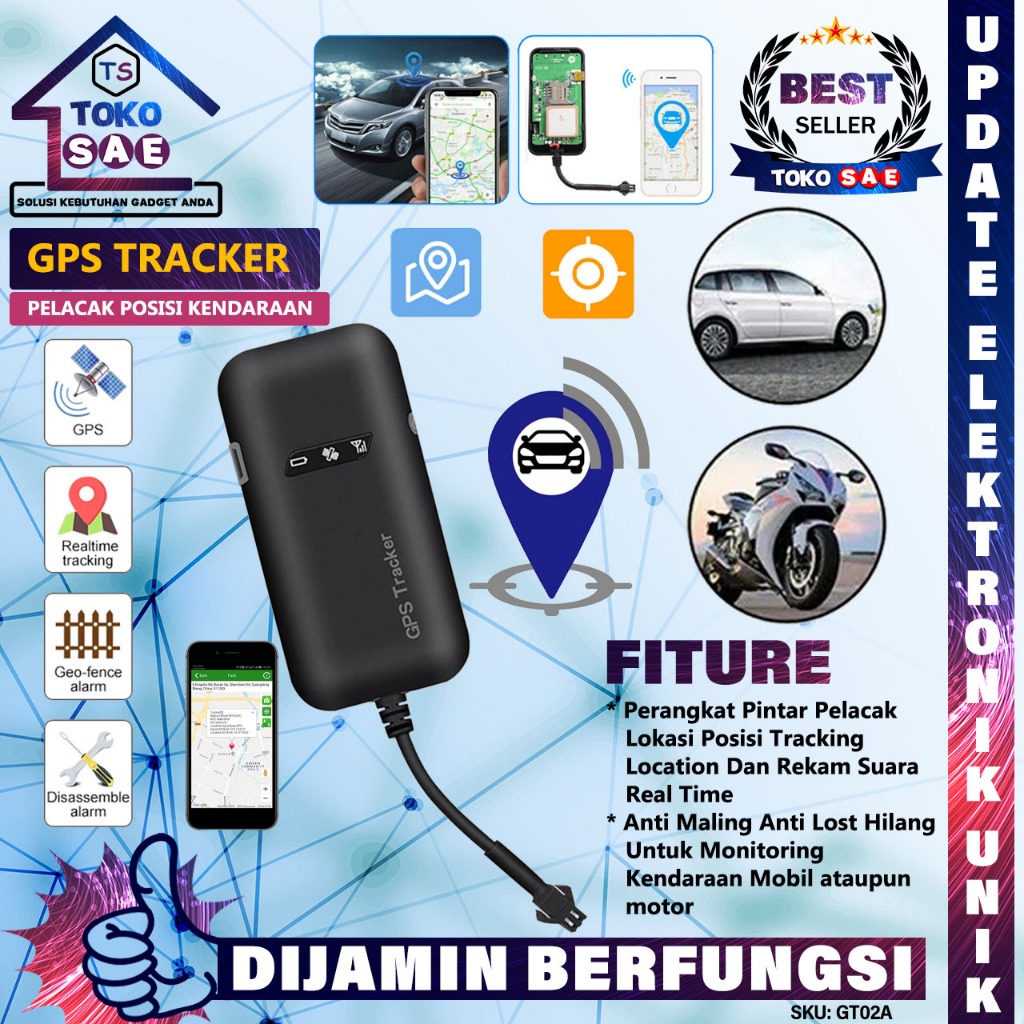AIG GPS Mini GT02A Perangkat Pintar Pelacak Lokasi Posisi Tracking Location Dan Rekam Suara Real