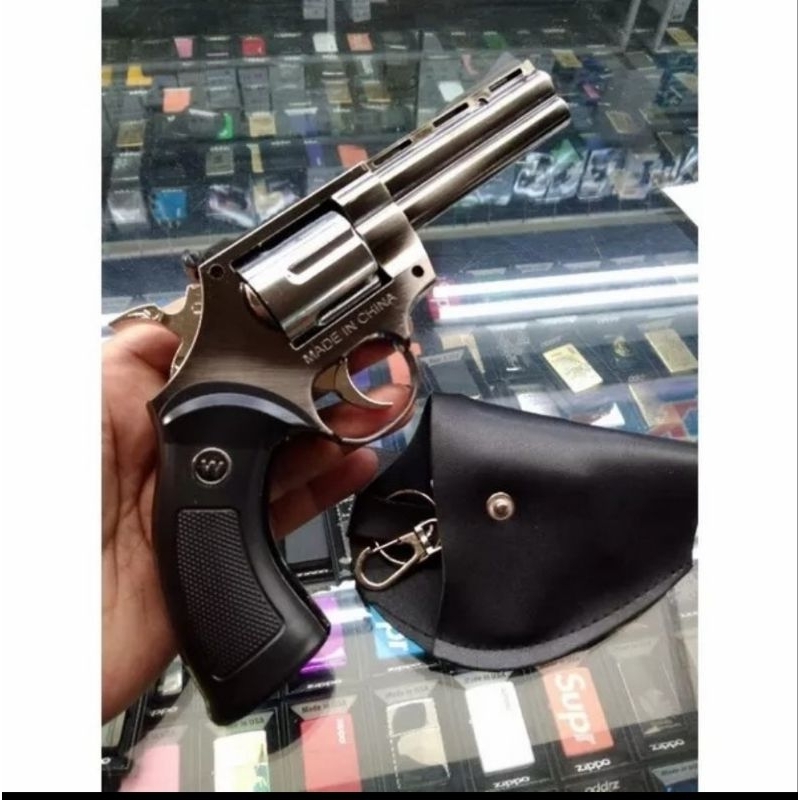 Cod Korek Api Ps Gas Bara Las Colt Phyton Revolver  M-9 Free Sarung