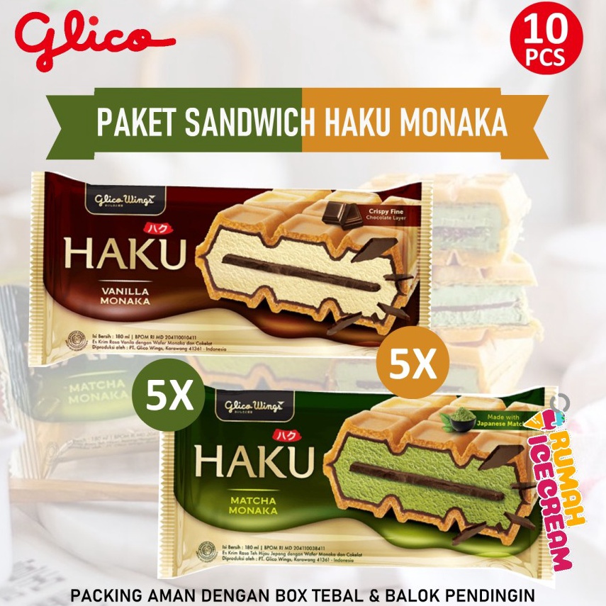 

✔️Splash⚡ Paket Ice Cream Sandwich Haku Monaka 10pcs