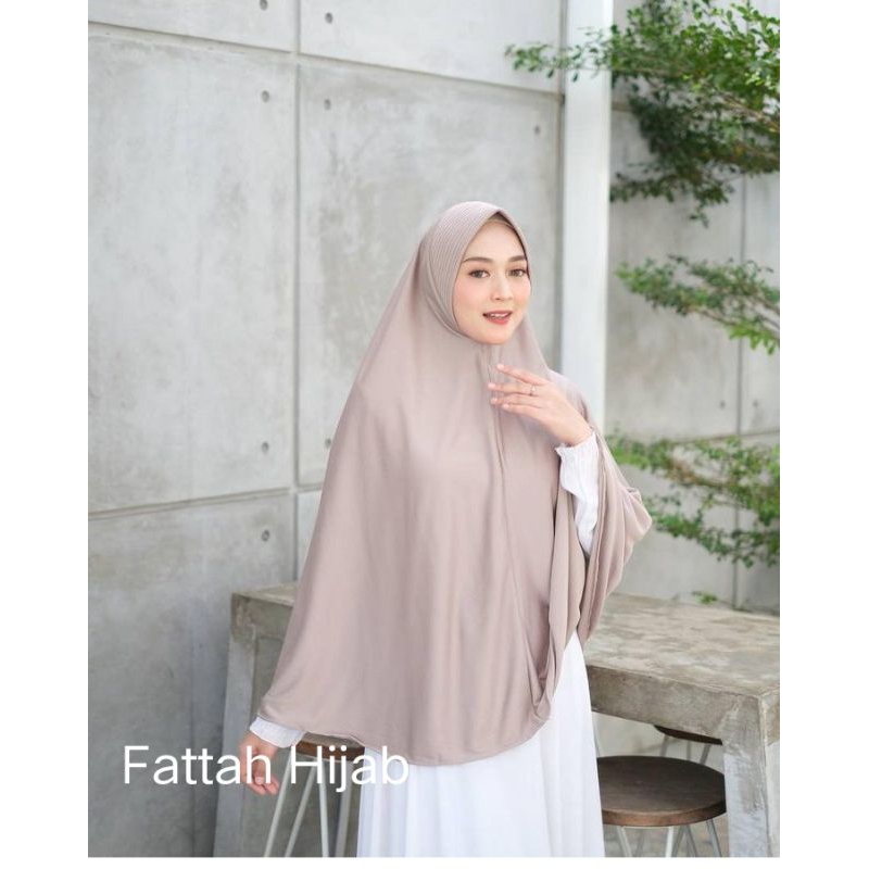 HIJAB KHIMAR BERGO HAMIDAH JUMBO XL SPANDEK JERSEY | Jilbab Bergo Simple Ped (SIZE. XL)
