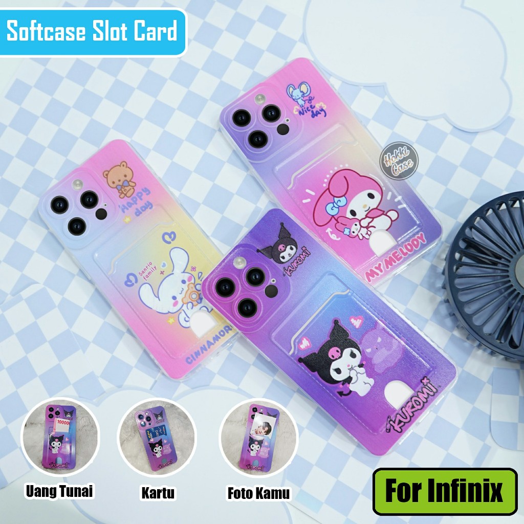 Softcase Card Holder Infinix Hot 30i Hot 30 Play Hot 11 Hot 10S 11S Nfc 12i 12 Play 9 Play Note 8 No