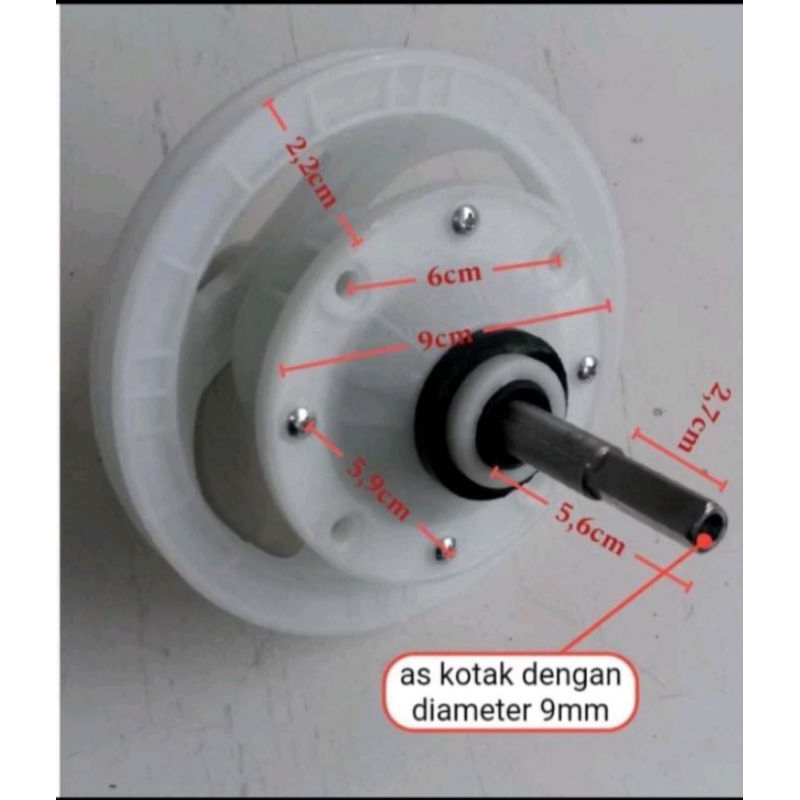 GEARBOX MESIN CUCI 2 TABUNG AS PANJANG KOTAK