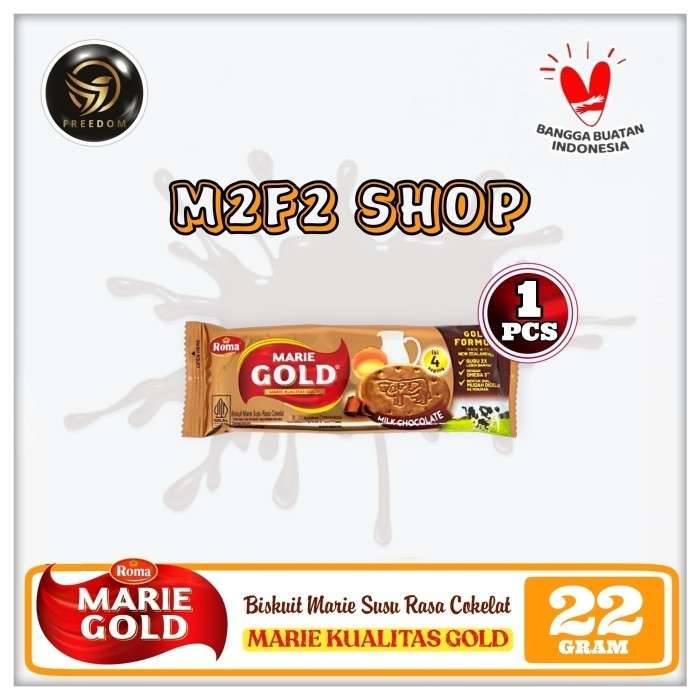 

Roma Biskuit Marie Gold Omega 3 Milk Chocolate | Cokelat Sachet - 22 gr (Kemasan Satuan)