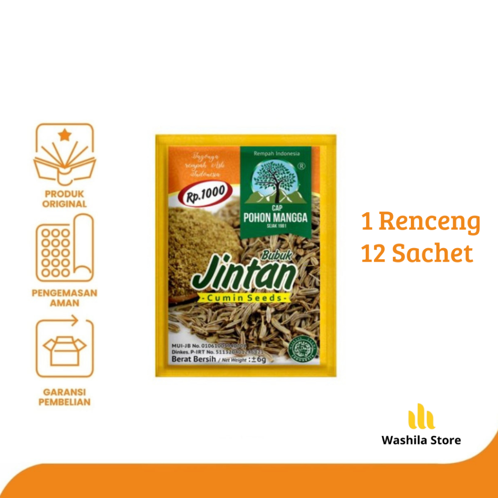 

1 RENCENG Bumbu JINTAN Jinten Bubuk - Cumin Caraway Powder Instan Kemasan Praktis - Cap Pohon Mangga