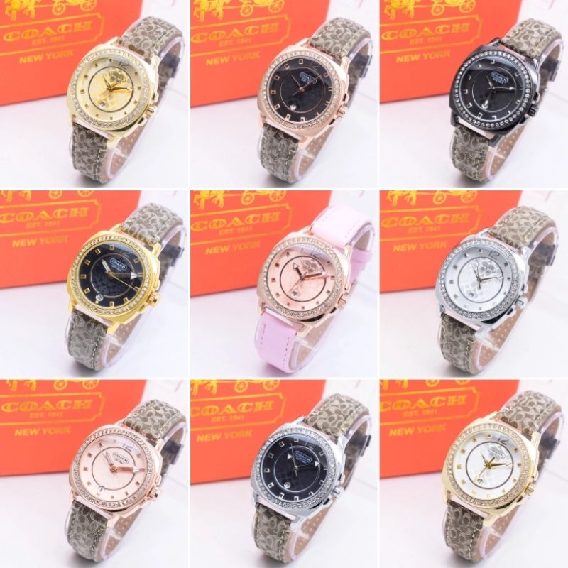 Jam Tangan Wanita coach diamond leather kw