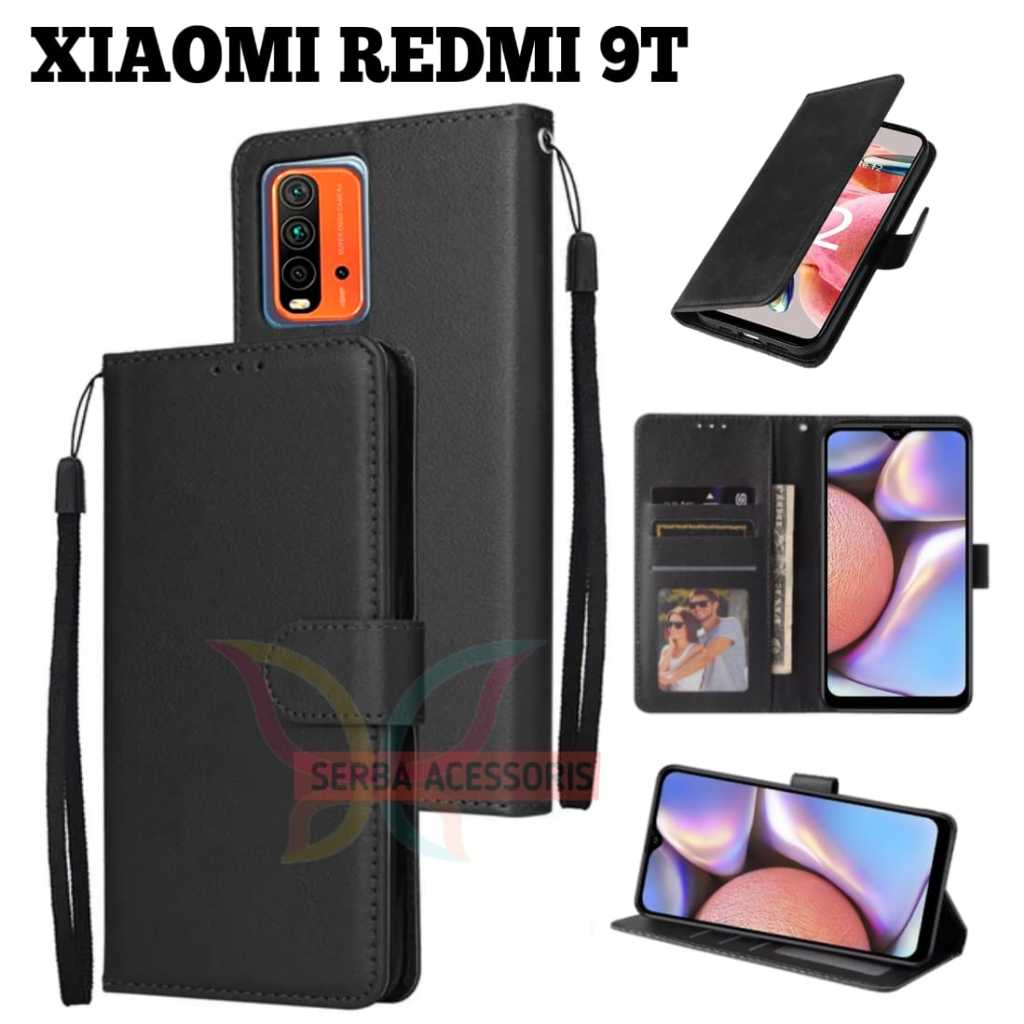 Case dompet XIAOMI REDMI 9T flip dompet kulit mewah sampul slot kartu