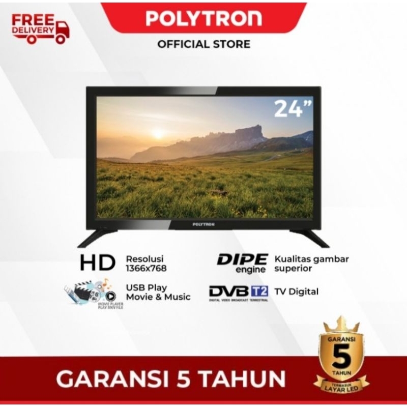 TV LED POLYTRON 24INCH DIGITAL TV 24V TV POLYTRON 24 INCH
