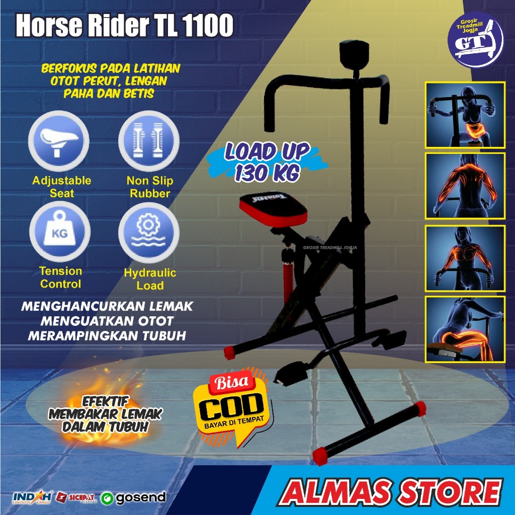 Alat Olahraga Fitness Gym Workout Pengecil Perut Paha Lengan  Power Squat Horse Rider TL-1100