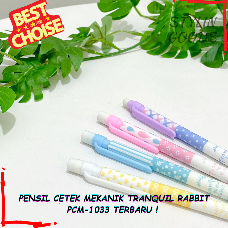 

PENSIL PENCIL CETEK MEKANIK DENGAN PENGHAPUSAN TRANQUIL RABBIT PCM-1033 ALAT TULIS TERMURAH MOTIF TERBARU DAN UNIK BISA COD