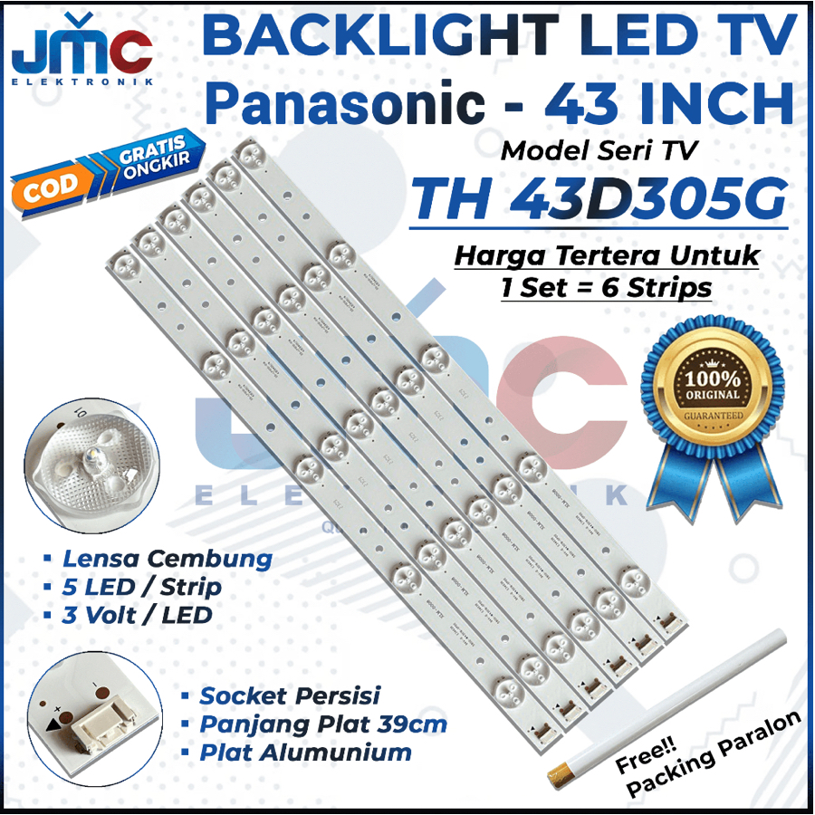 BACKLIGHT TV LED PANASONIC 43 INCH TH-43D305G TH43D305G 43D305G 43D305 LAMPU BL 43 IN
