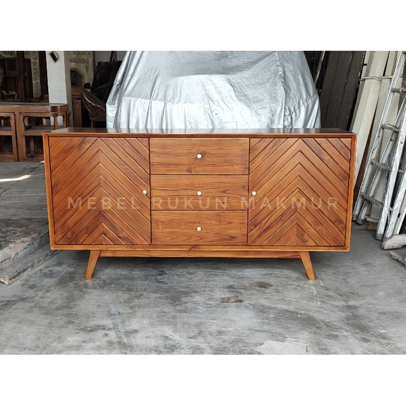 Buffet Meja TV Lemari Cantik Minimalis Jati