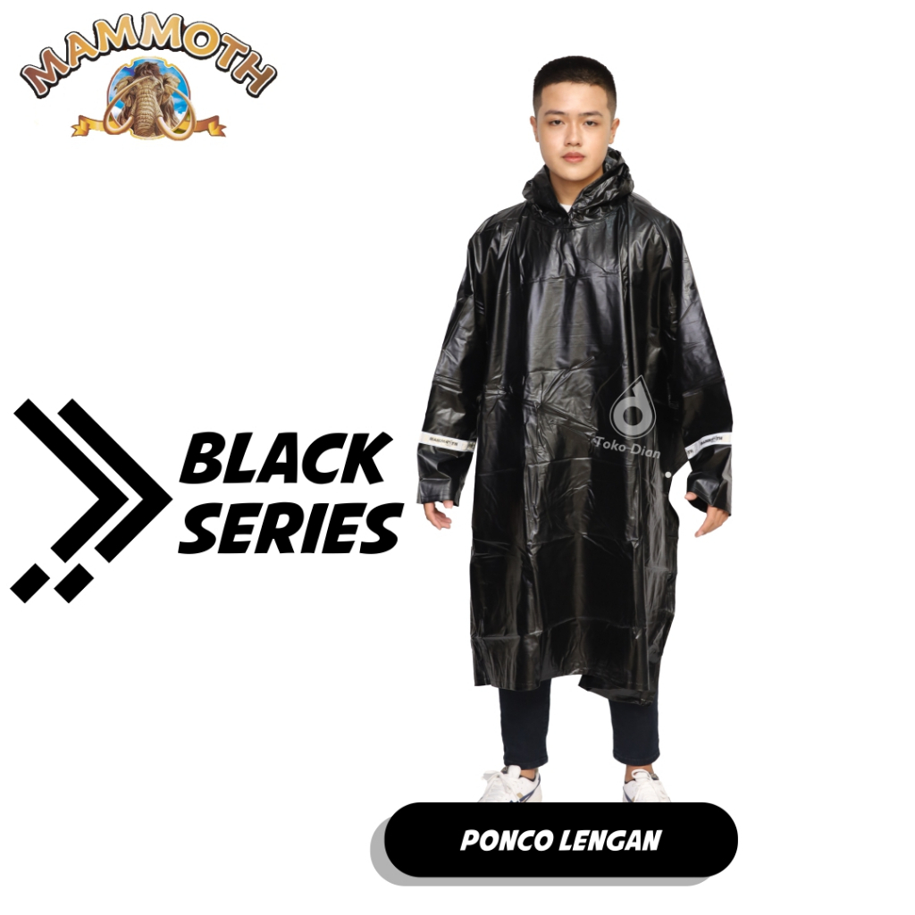 Jas Hujan Ponco Lengan Black Mammoth