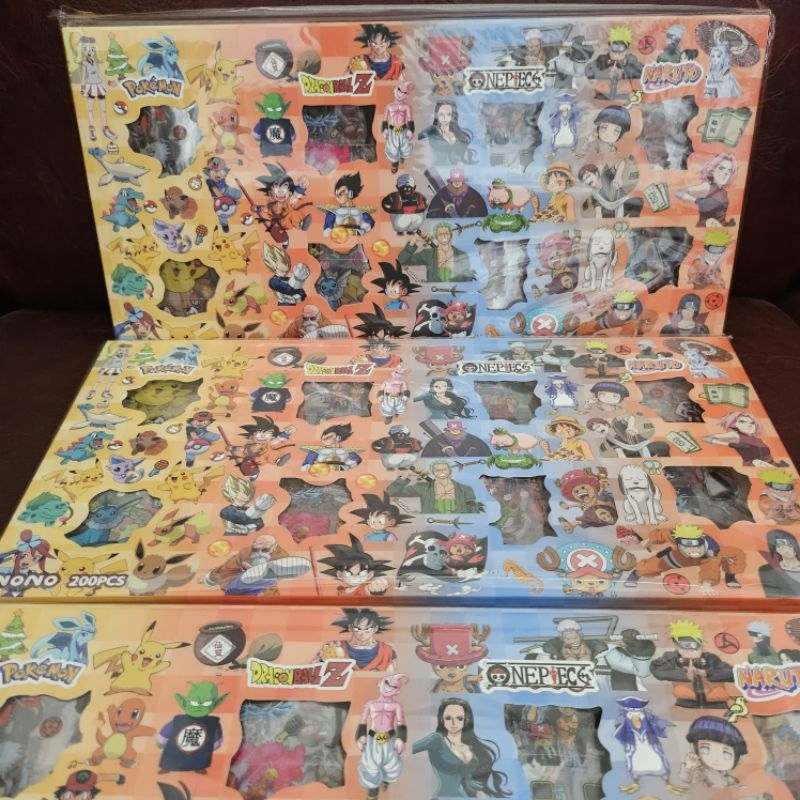 

Stiker Pokemon One Piece Dragon Ball Naruto Nono Isi 200 pcs Sticker