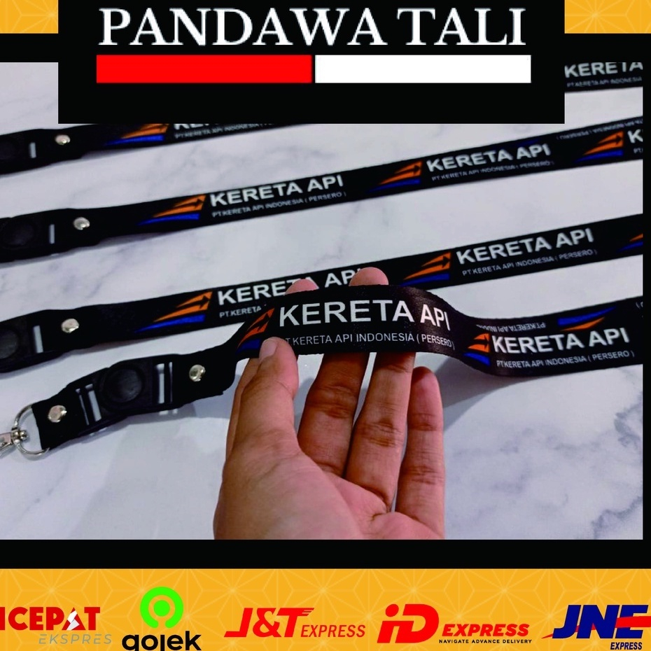 

Lanyard PT. KAI Kereta Api Full Hitam/Lanyard Printing Custom Pandawa Tali Surabaya ptr