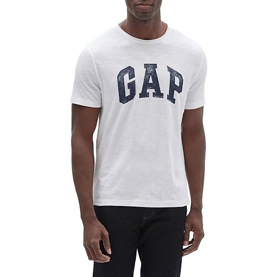 GAP Men's Short Sleeve Slub Logo Tee T-Shirt - Baju - Kaos - Baju Kaos - Kaos Unisex - Baju Kaos Dew