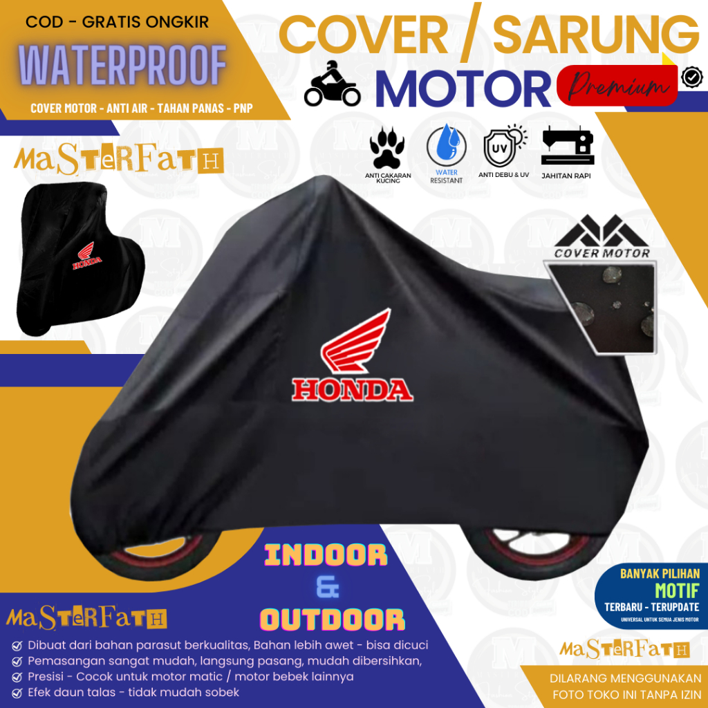 Cover Motor Sarung Motor Anti air Anti Panas Penutup cover motor HONDA BEAT VARIO 110 125 150 160 SC