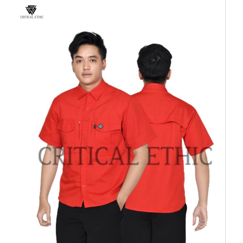 Kemeja Tactical lengan pendek Terbaru Warna Merah