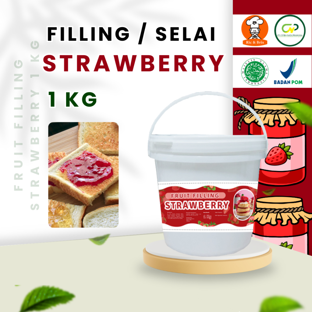 R&B Filling Strawberry 1 Kg/Selai Strawberry/Strawberry Selai/Selai Kiloan/Selai Roti