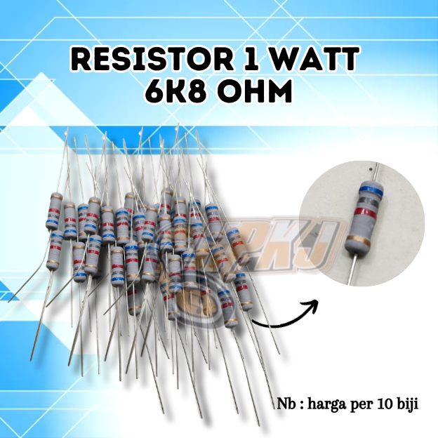 ( 40PCS ) RESISTOR 1 WATT 6K8 OHM 1watt 6k8 ohm