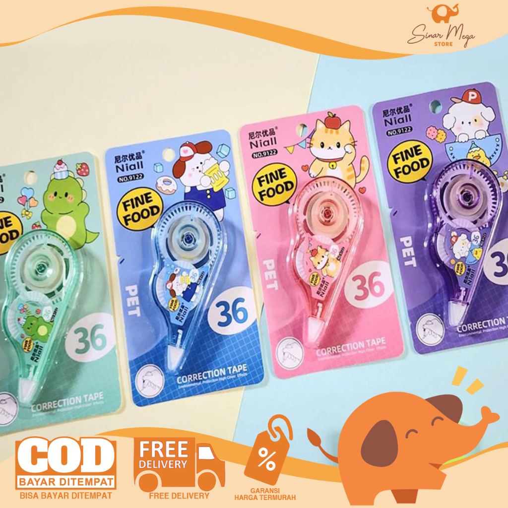 

Fancy Correction Tape Fine Food (9122) / Tip ex Pita Kertas Motif Lucu