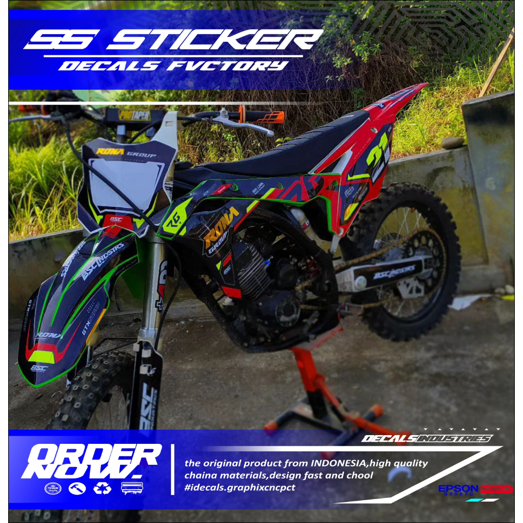 00351 STIKER FUL BODY KX250F KOMBINASI YELLOW STABILO DAN GOLD CROM