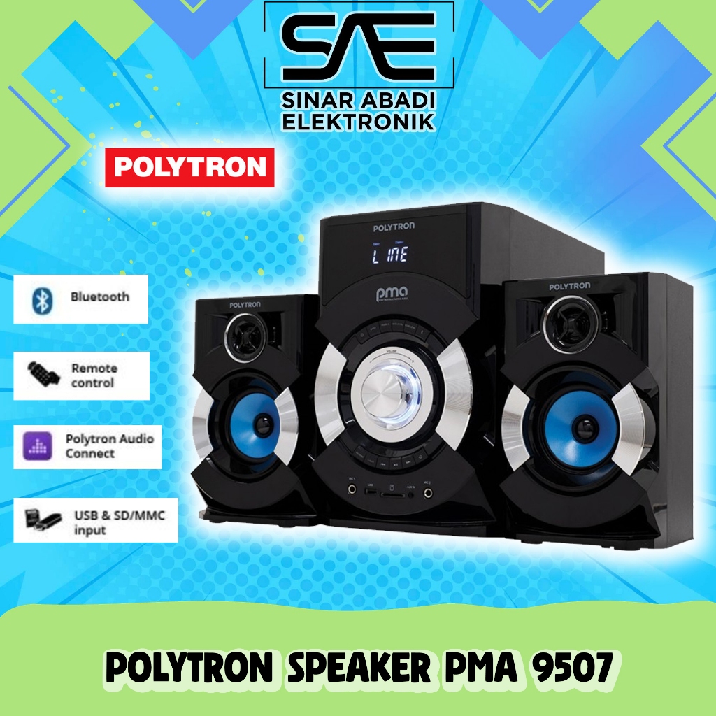 [COD] POLYTRON SPEAKER PMA9507 / PMA 9507 (BLUETOOTH / KARAOKE / AUX) GARANSI RESMI 100% ORI