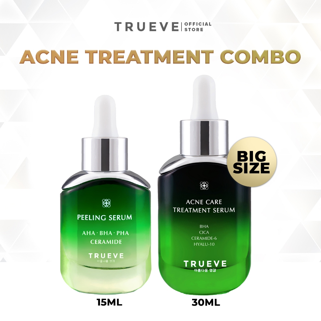 Trueve Acne Treatment Combo (Acne Care Treatment Serum &amp; Peeling Serum)