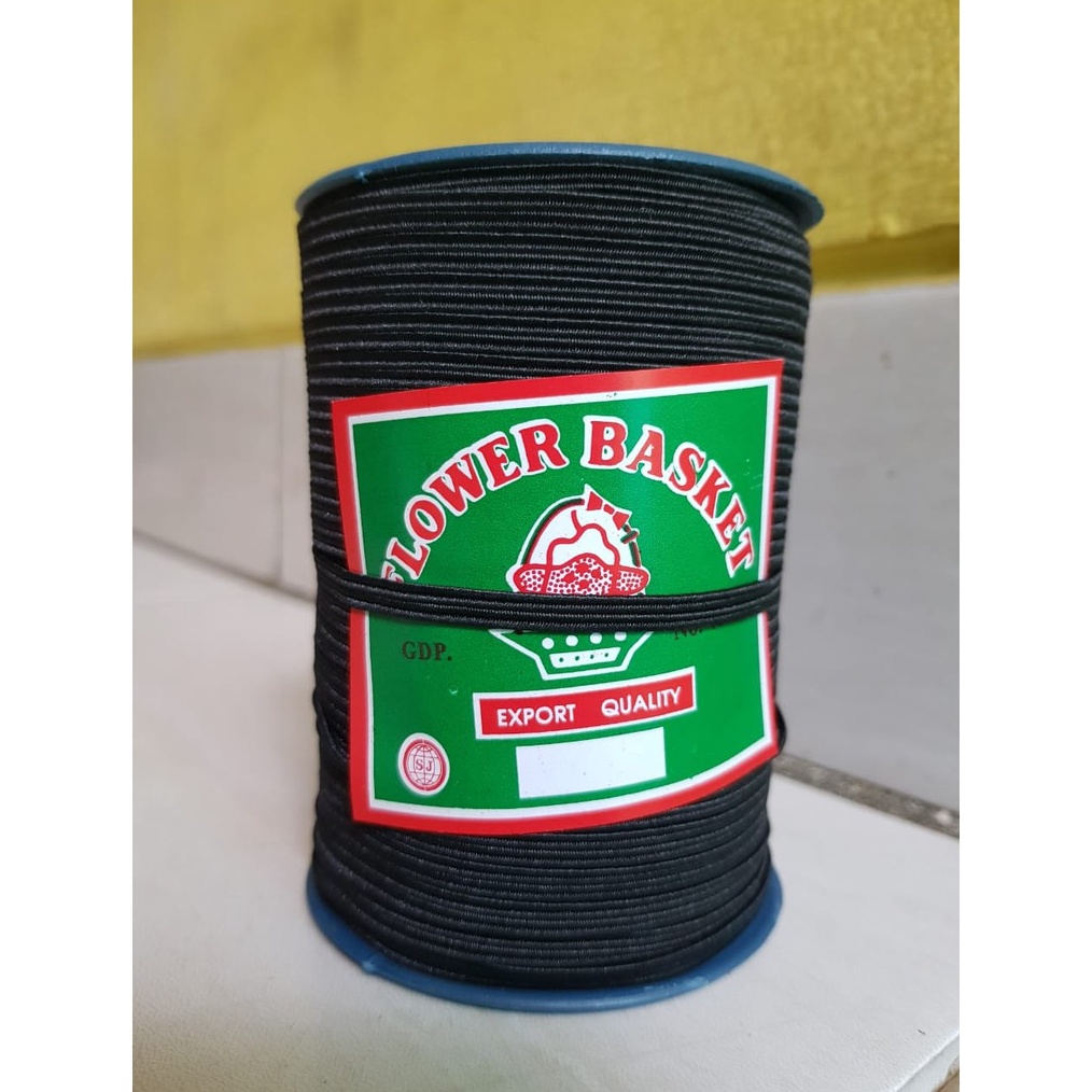 ✨Original✨ Karet elastis Flower Basket Hitam 4mm / Karet Masker Hitam 90yard grosir