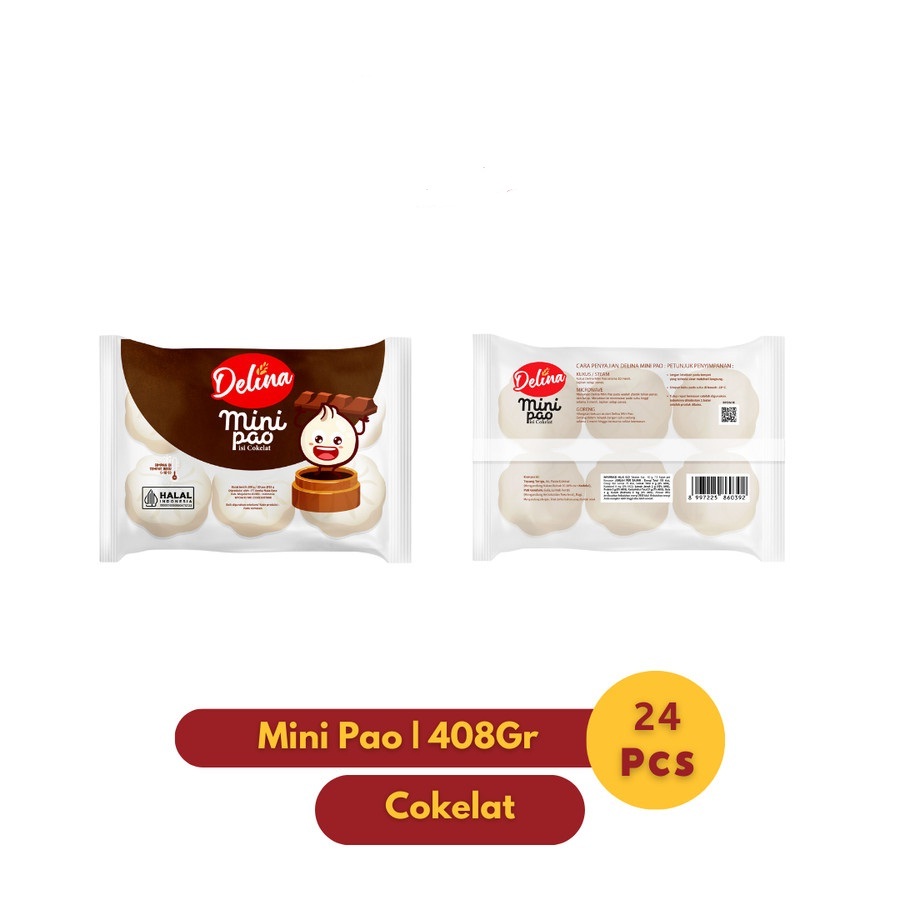 

MINIPAO COKLAT DELINA 408GR ISI 24PCS CHOCOLATE PAO