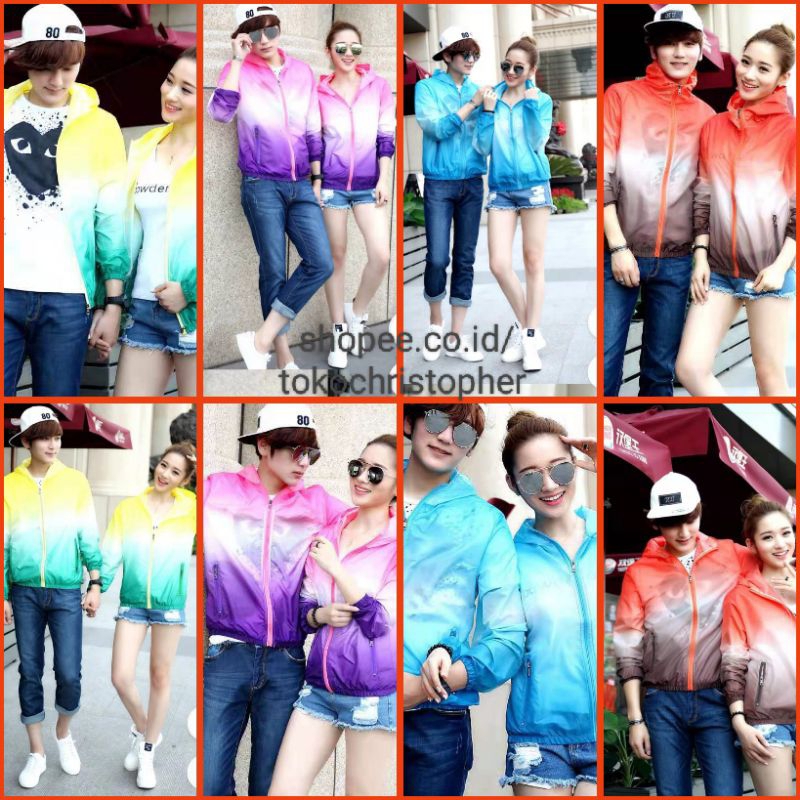 olahraga anti uv, Jaket Olahraga Anti UV Anti Angin Parasut Pria Wanita Warna Gradasi uv, jaket anti