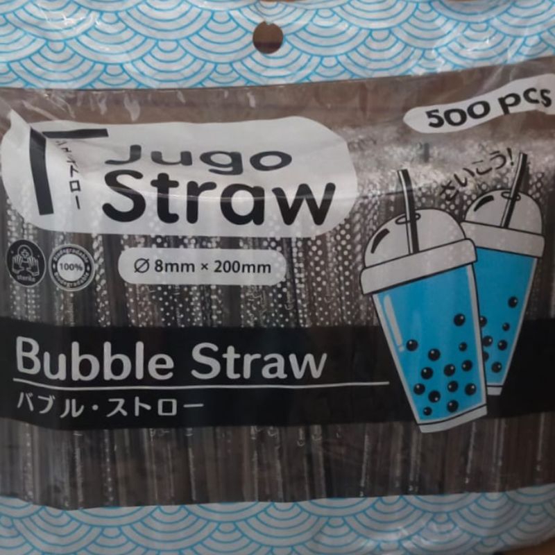 

Sedotan Steril Hitam 8mm Jugo straw Isi 500 pcs / Bubble Straw / Sedotan Runcing