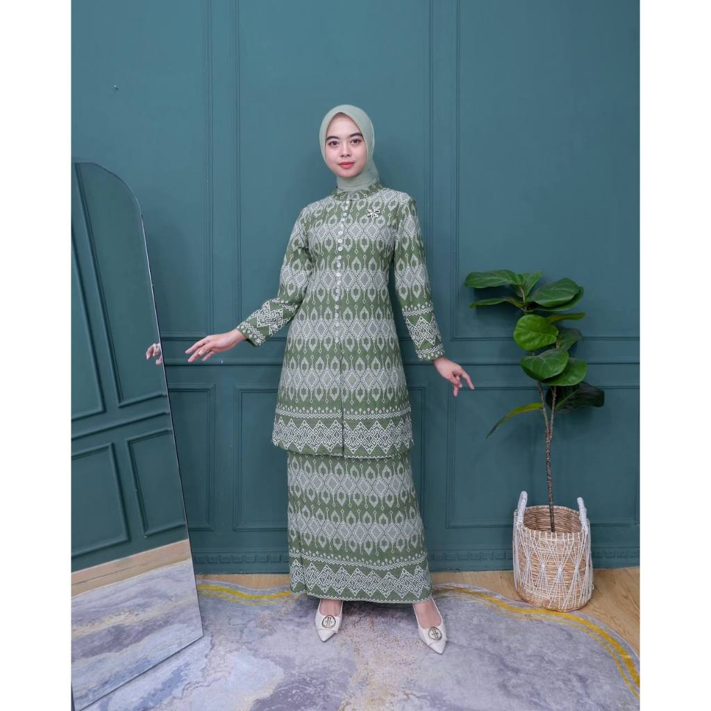 PB Prilly Busana - MEDINA VOL.1 SET KURUNG CRINCLE MOTIF PREMIUM - BAJU MELAYU WANITA - STELAN ROK