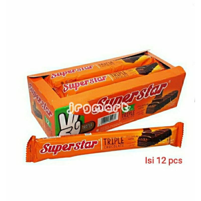 

SUPERSTAR WAFER TRIPLE CHOCOLATE BOX ISI 12 PCS 16GR