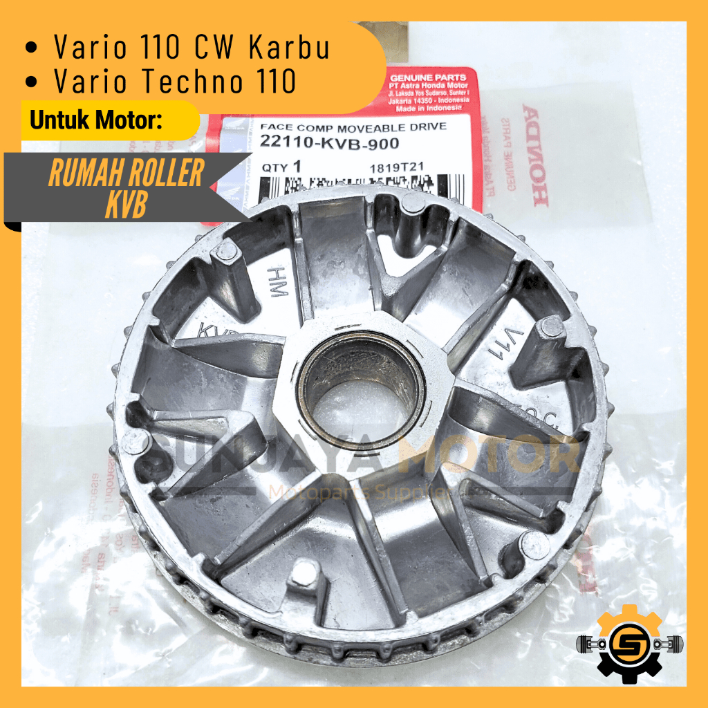 Variator CVT KVB Rumah Roller Original Honda Vario 110 CW Karbu Vario Techno 110 Face Comp Movable D