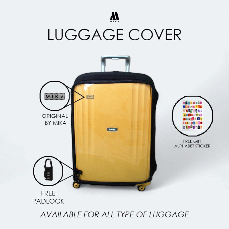 SARUNG PELINDUNG KOPER MIKA PLASTIK TEBAL / LUGAGGE COVER / COVER KAIN STRETCH CABIN BAGASI LOJEL