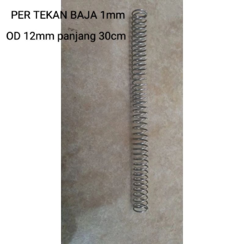 per tekan baja 1mm od 12mm panjang 30cm