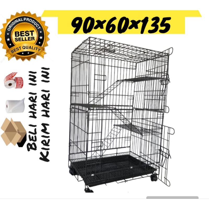 KANDANG KUCING TINGKAT 5 EXTRA JUMBO UKURAN 90×60×135 CM