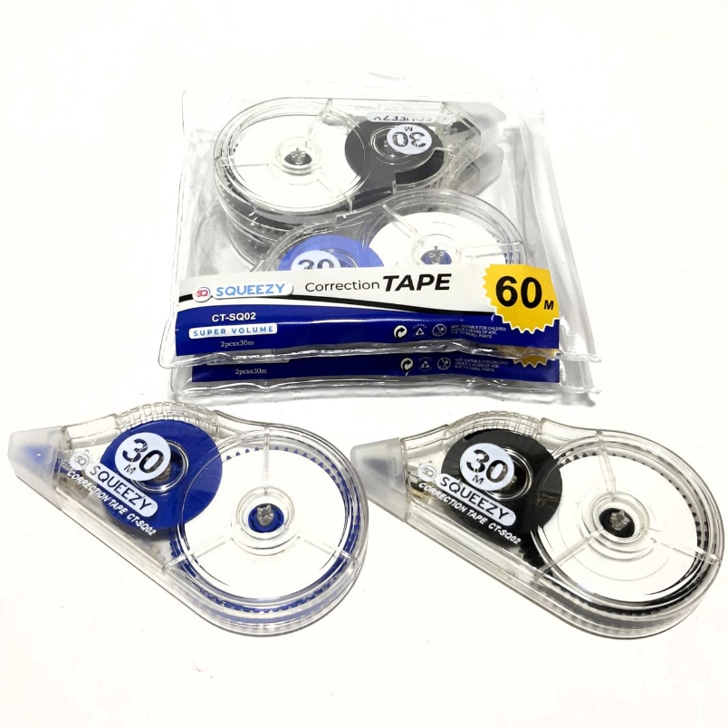 

7S82 Harga Grosir ( 1packs/2pcs ) Correction Tape CT-SQ02 Ukuran 60m 84