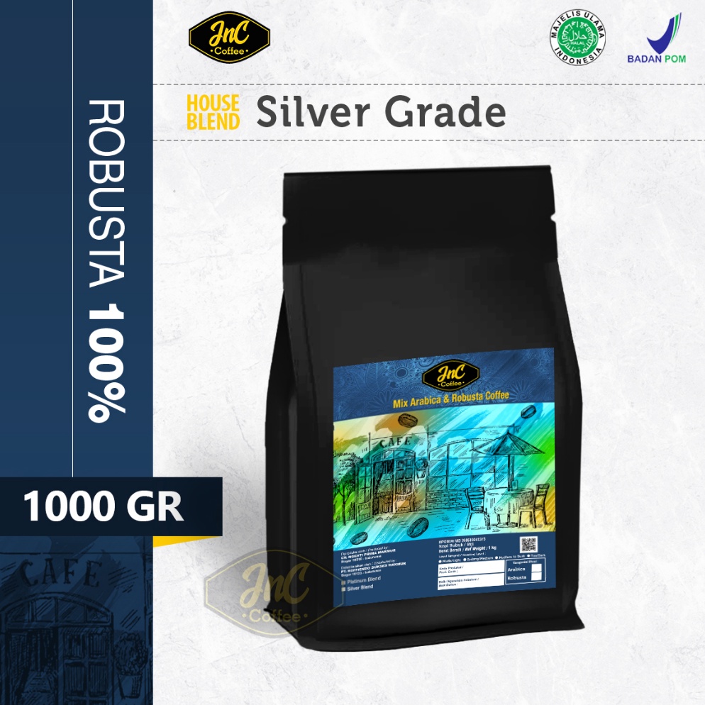 

[☮L78/] JnC Silver House Blend 1 KG 100% Robusta Kopi Susu Espresso Serba Murah