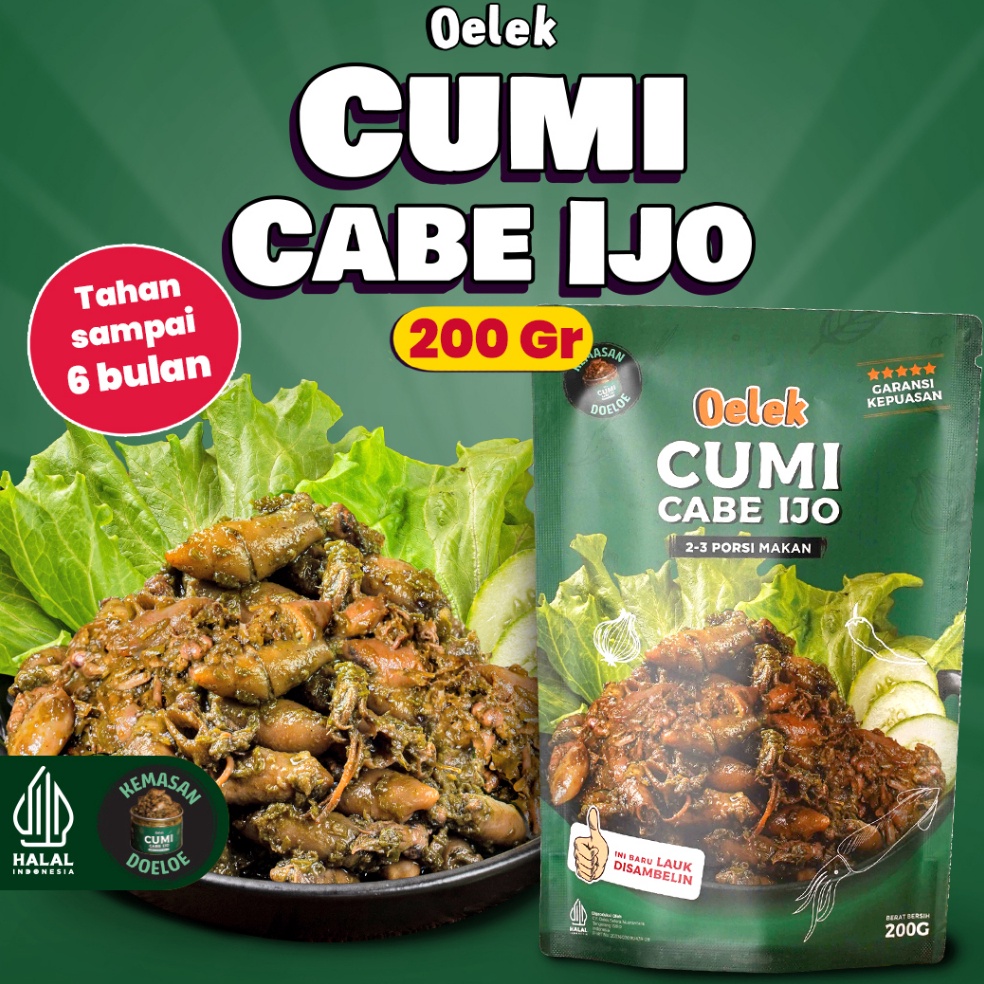 

9.9 Brand Oelek Cumi Cabe Ijo Oelek / Lauk Cumi Cabai ijo / Lauk Siap Saji