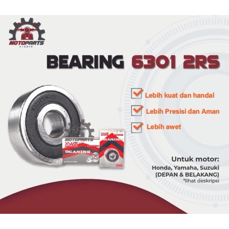 Bearing Laher 6301 2RS Bearing XWZ Bantalan Roda Motor