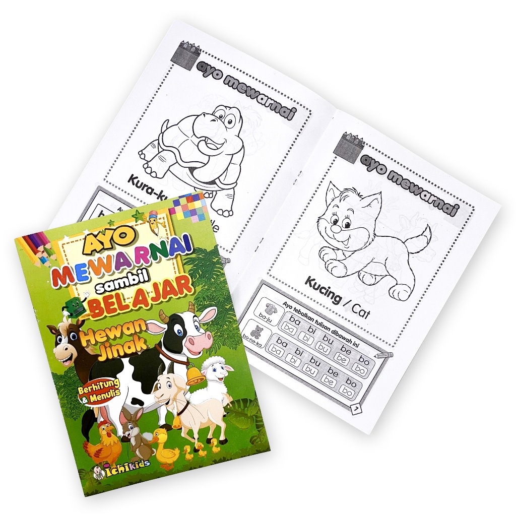 

BUKU MEWARNAI DAN EDUKASI ANAK GAMBAR TEMA HEWAN JINAK A5