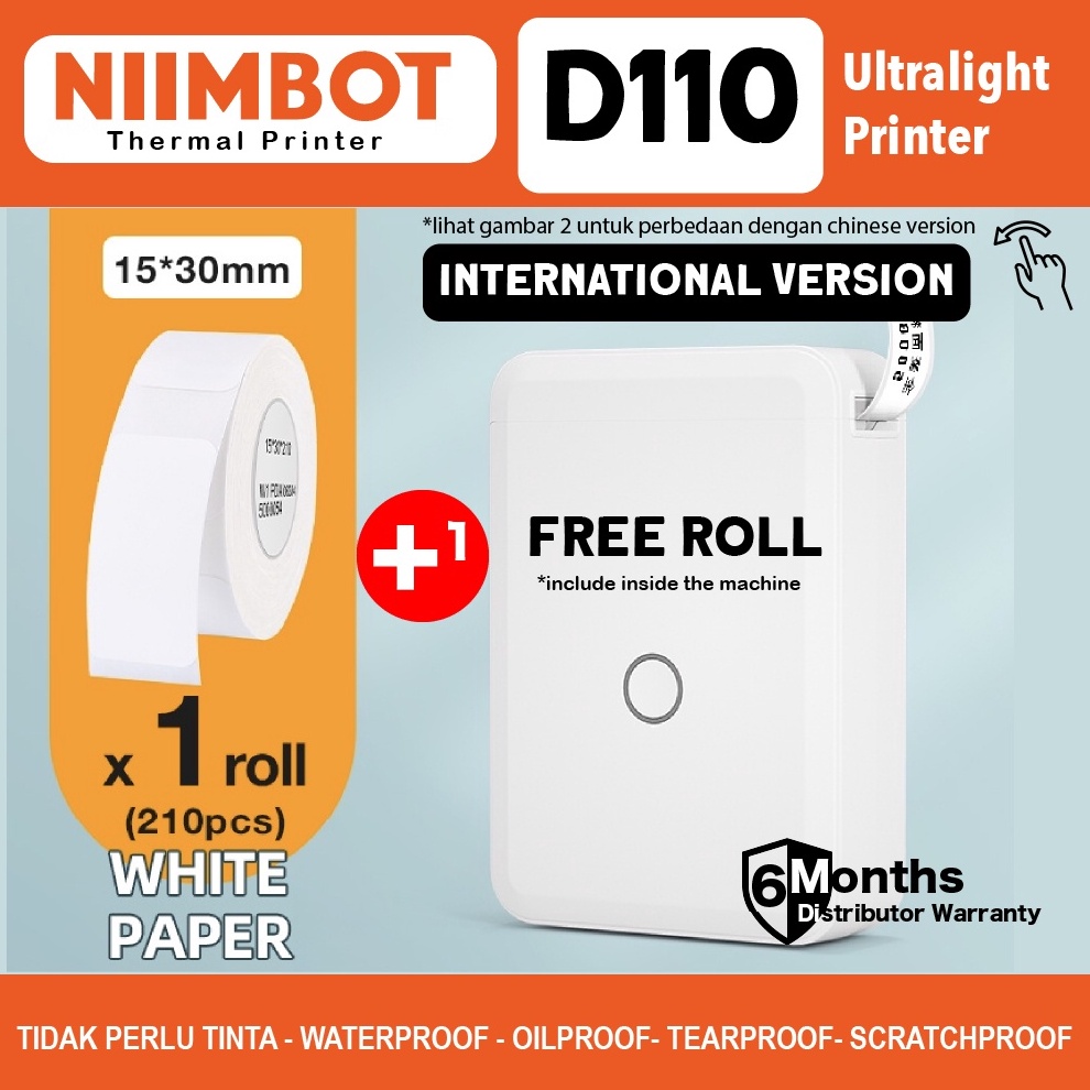 

12.12 FLASH SALE [ Free label ] Niimbot D110 Mini Portable Wireless Bluetooth Label Thermal Printer serbuuu !