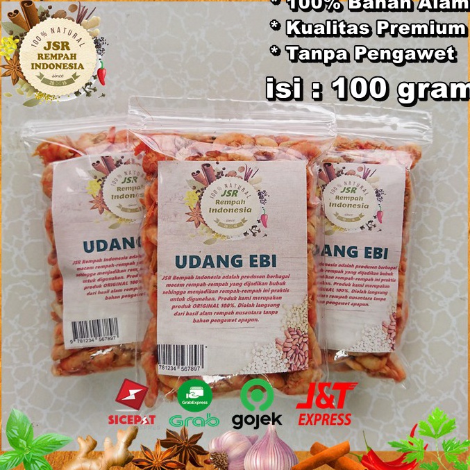 

SK95 UDANG EBI ASLI ISI 100 GRAM UDANG KERING KUALITAS PREMIUM BUMBU DAPUR JSR REMPAH 5045