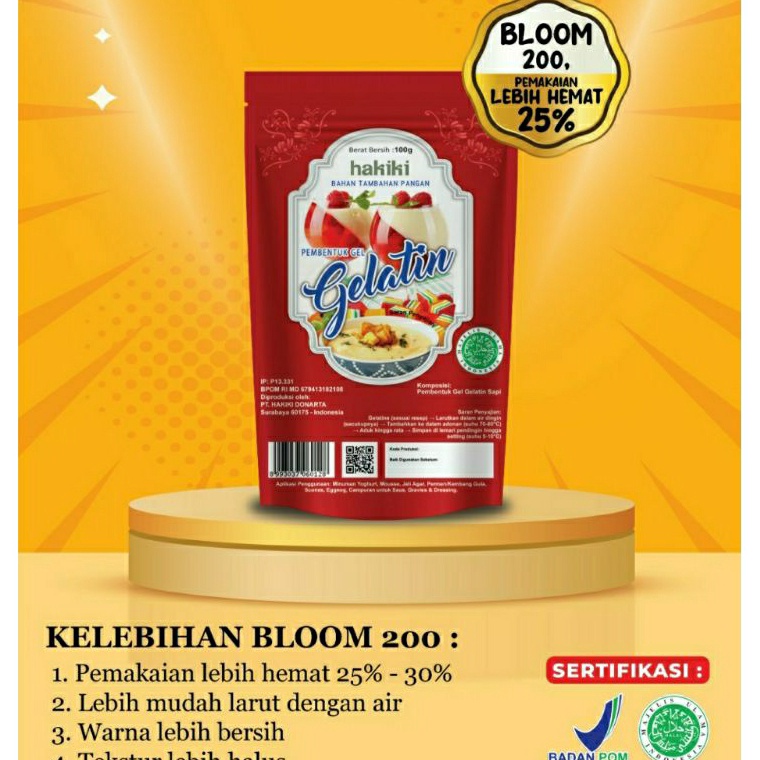

[KODE 098EA] Hakiki Gelatin Bubuk / Gelatine Powder 100 gr HALAL Ready