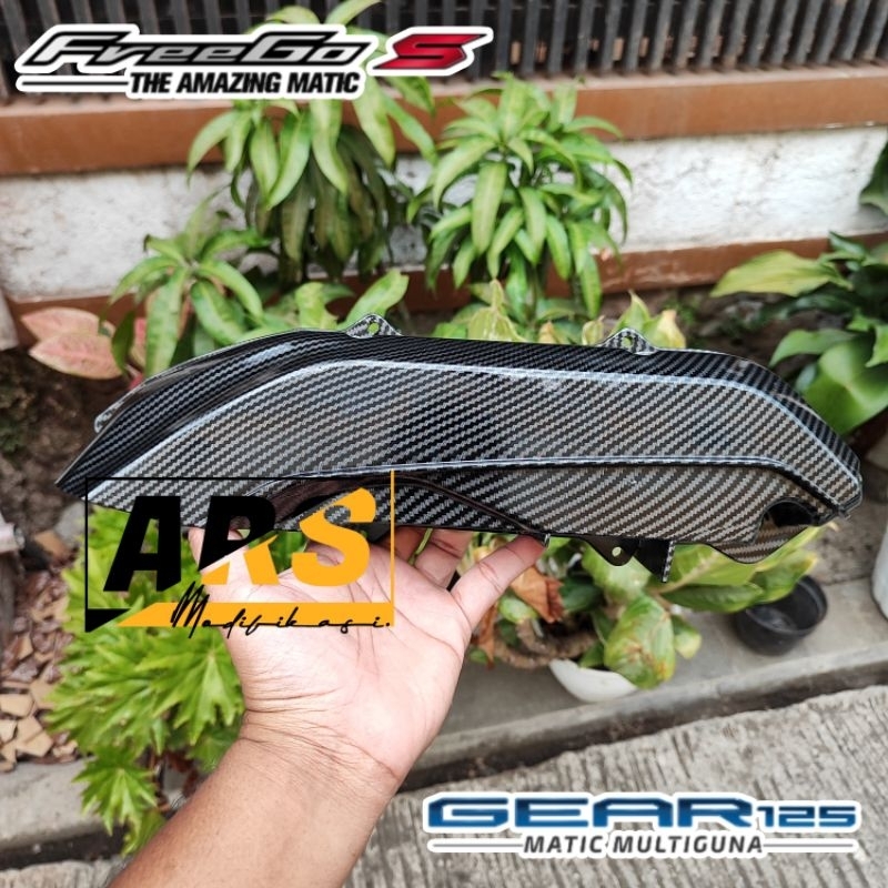 Cover Tutup Filter Freego Mio Gear 125 Carbon WTP Motif Twill Kevlar