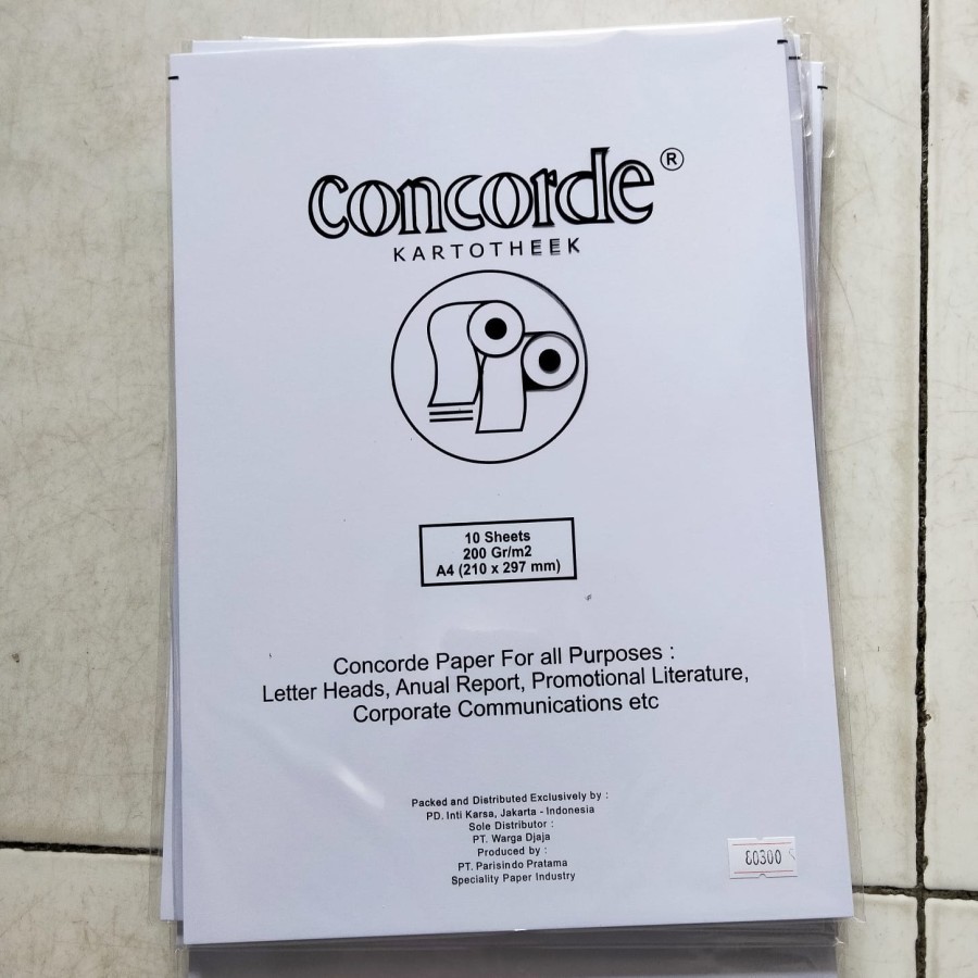 

Kertas Concorde A4 200 Gr Putih isi 10 Lembar