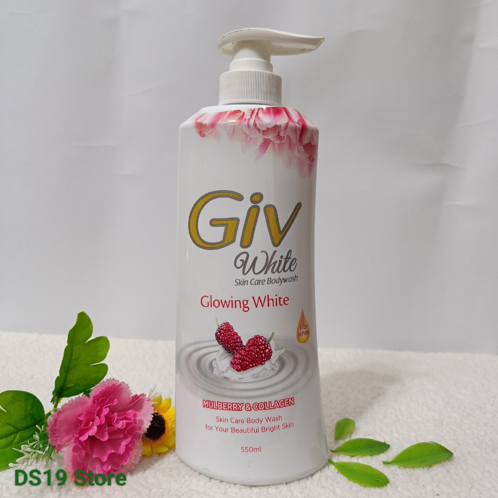 GIV White Sabun Mandi Cair Botol Pump 550ml