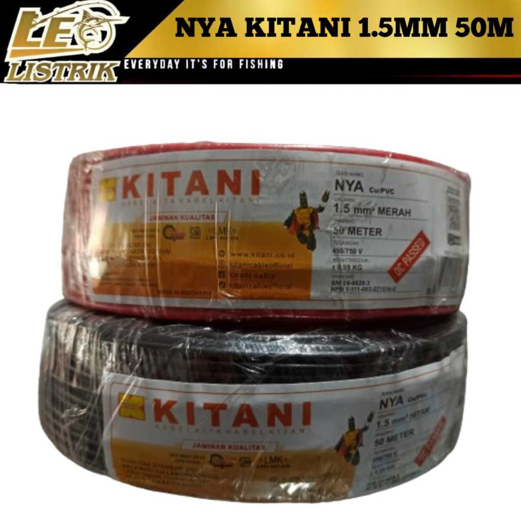 NYA 1.5 mm² - Kitani - Kabel Tembaga Kawat - 50 Meter